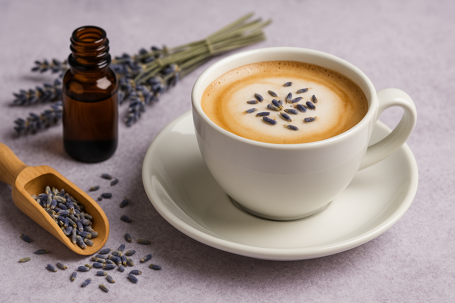 Lavendel Kaffee mit ätherischem Öl